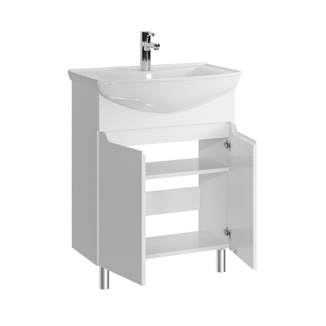 Тумба с раковиной Sanstar Bianco 75, без ящиков, белая, Лагуна 75 Тумба с раковиной Sanstar Bianco 75, без ящиков, белая, Лагуна 75