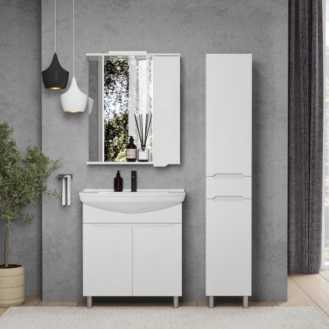 Тумба с раковиной Sanstar Bianco 75, без ящиков, белая, Лагуна 75 Тумба с раковиной Sanstar Bianco 75, без ящиков, белая, Лагуна 75