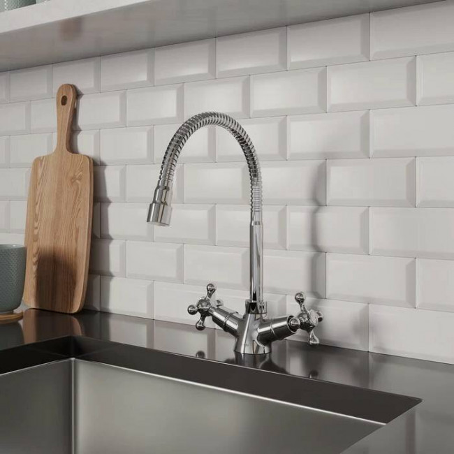 Смеситель для кухни Milardo Duplex двухвентильный, гибкий высокий излив, глянцевый хром DUPSB0FM05 Смеситель для кухни Milardo Duplex двухвентильный, гибкий высокий излив, глянцевый хром DUPSB0FM05