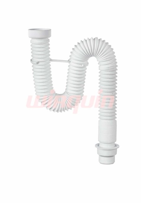Сифон для раковины гофрированный VIRPlast "Элит" 1 1/2"х40/50 без выпуска, L900 мм, с хомутом жёсткости