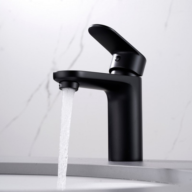Смеситель для раковины Aquatek Ника 90 без донного клапана, матовый черный AQ1810MB Смеситель для раковины Aquatek Ника 90 без донного клапана, матовый черный AQ1810MB