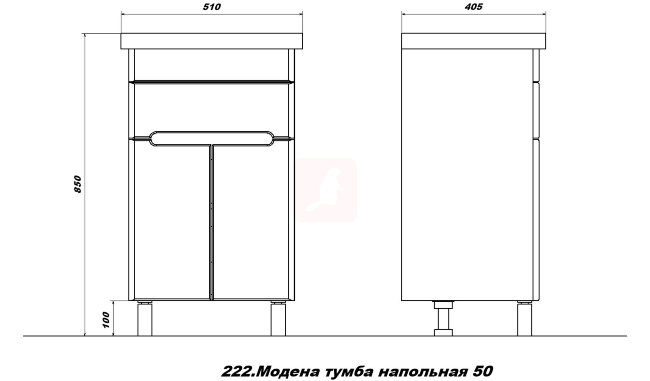 Тумба с раковиной Sanstar Модена 50, 1 ящик, 2 дверцы, белая, Фостер 500 Тумба с раковиной Sanstar Модена 50, 1 ящик, 2 дверцы, белая, Фостер 500