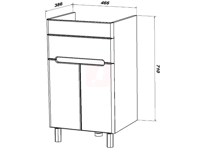 Тумба с раковиной Sanstar Модена 50, 1 ящик, 2 дверцы, белая, Фостер 500 Тумба с раковиной Sanstar Модена 50, 1 ящик, 2 дверцы, белая, Фостер 500
