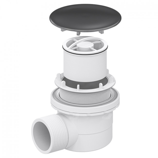 Сифон для душевых поддонов RGW Velplex QYD-06  D60 мм с сухим затвором, графит 18241106-02