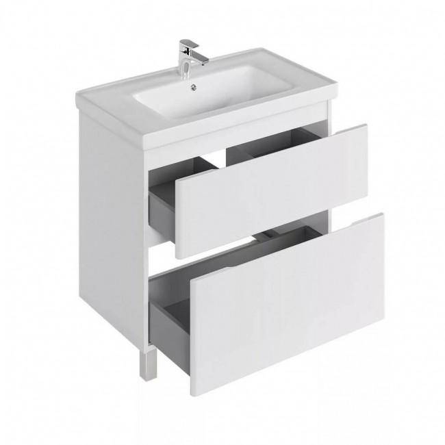 Тумба с раковиной Sanstar Riana 90, 2 ящика, напольная, белая, Grace-90 Тумба с раковиной Sanstar Riana 90, 2 ящика, напольная, белая, Grace-90