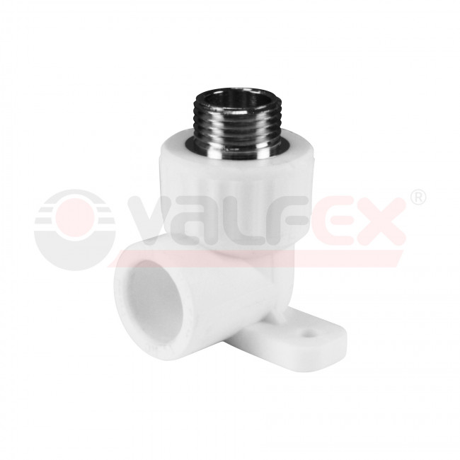Угольник для смесителя Valfex PPR НР 20х1/2", белое Угольник для смесителя Valfex PPR НР 20х1/2", белое