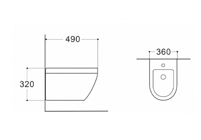Биде подвесное Aquatek Лея 490*360*320, крепеж AQ1099-00