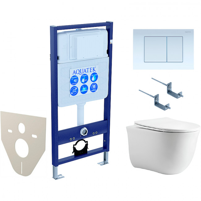 Комплект подвесного унитаза Aquatek Классик AQ1112-00 и инсталляции Aquatek Standard 50 INS-0000012 с звукоизол. прокладкой, панелью смыва (,белая) и крепежом 4в1 Комплект подвесного унитаза Aquatek Классик AQ1112-00 и инсталляции Aquatek Standard 50 INS-0000012 с звукоизол. прокладкой, панелью смыва (,белая) и крепежом 4в1