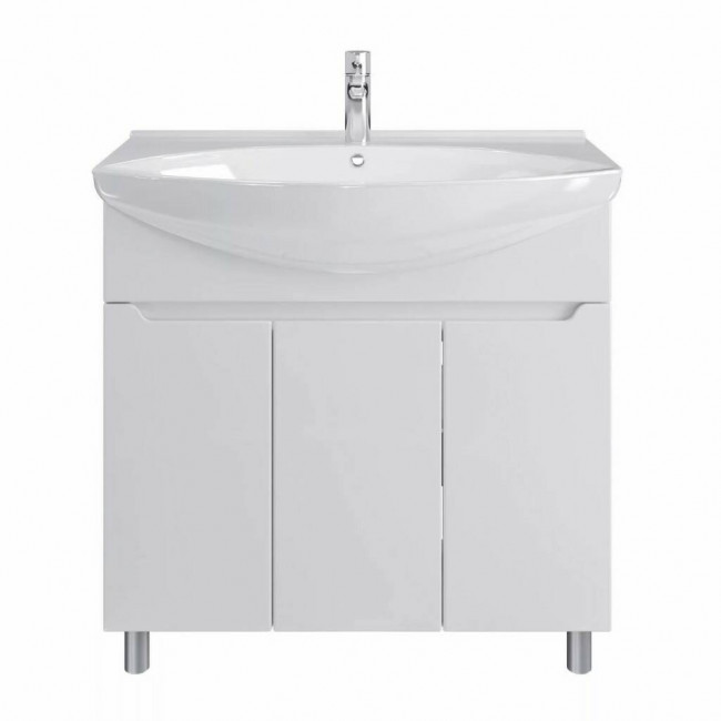 Тумба с раковиной Sanstar Bianco 85, без ящиков, белая, Лагуна 85 Тумба с раковиной Sanstar Bianco 85, без ящиков, белая, Лагуна 85