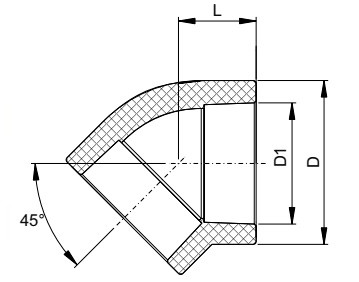 Колено Valfex PPR 20х45, белое Колено Valfex PPR 20х45, белое