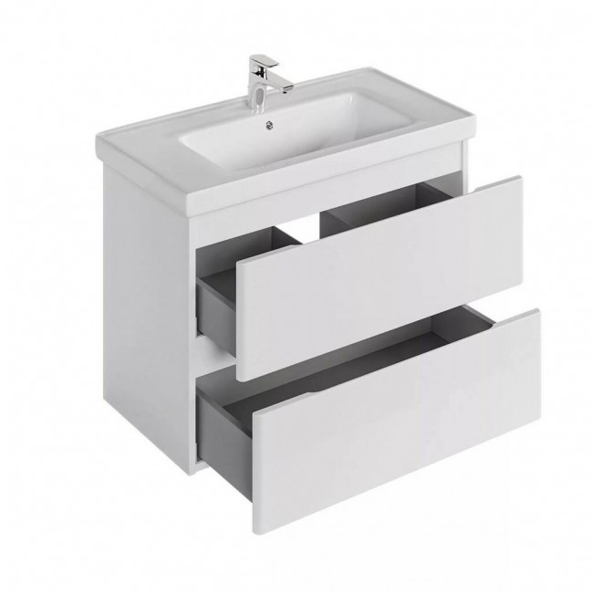 Тумба с раковиной Sanstar Riana 90, 2 ящика, подвесная, белая, Grace-90 Тумба с раковиной Sanstar Riana 90, 2 ящика, подвесная, белая, Grace-90