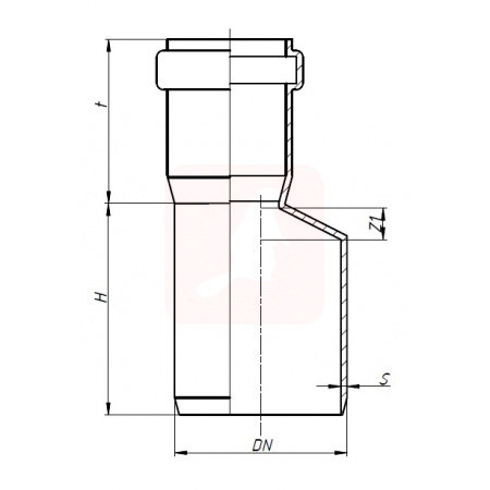 Редукция канализационная Ostendorf HTR 50/40