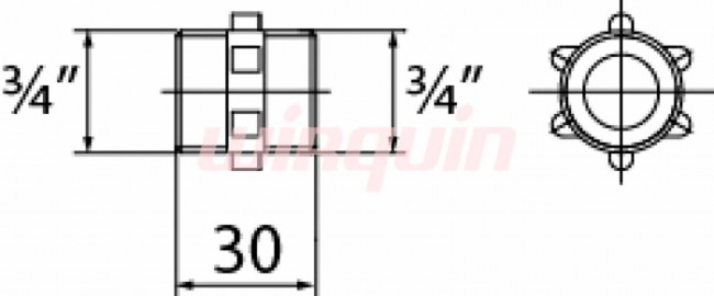 Соединитель VIRPlast для наливных шлангов 3/4" x 3/4" (бочонок) Соединитель VIRPlast для наливных шлангов 3/4" x 3/4" (бочонок)