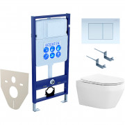 Комплект подвесного унитаза Aquatek Лея AQ1199-00 и инсталляции Aquatek Standard 50 INS-0000012 с звукоизол. прокладкой, панелью смыва KDI-0000009 (белая) и крепежом 4в1