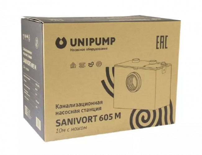 Канализационная насосная станция Unipump SANIVORT 605 M 10м., с ножом