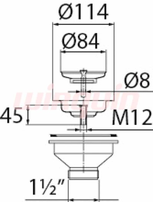 Выпуск для мойки VIRPlast "Элит" 3 1/2"с нержавеющей чашкой 114 мм Выпуск для мойки VIRPlast "Элит" 3 1/2"с нержавеющей чашкой 114 мм