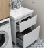 Тумба с раковиной Sanstar Riana 60, 2 ящика, напольная, белая, Грейс 60