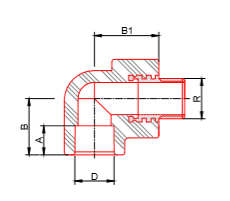 Колено комбинированное FV-Plast PPR НP 25х3/4", серое Колено комбинированное FV-Plast PPR НP 25х3/4", серое