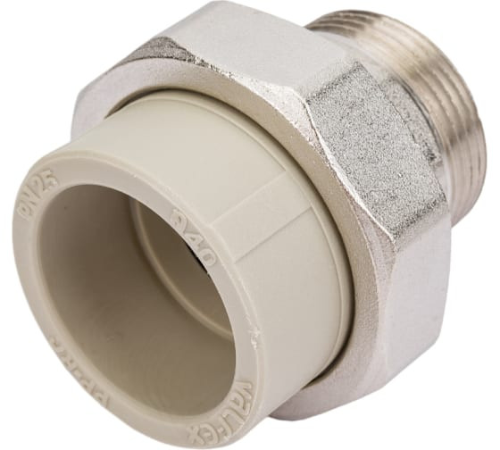 Муфта комбинированная, разъемная (американка) Valfex PPR НР 40х1 1/4", серая Муфта комбинированная, разъемная (американка) Valfex PPR НР 40х1 1/4", серая