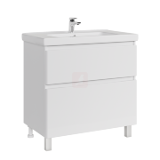 Тумба с раковиной Sanstar Riana 80, 2 ящика, напольная, белая, Гармония 80 Тумба с раковиной Sanstar Riana 80, 2 ящика, напольная, белая, Гармония 80