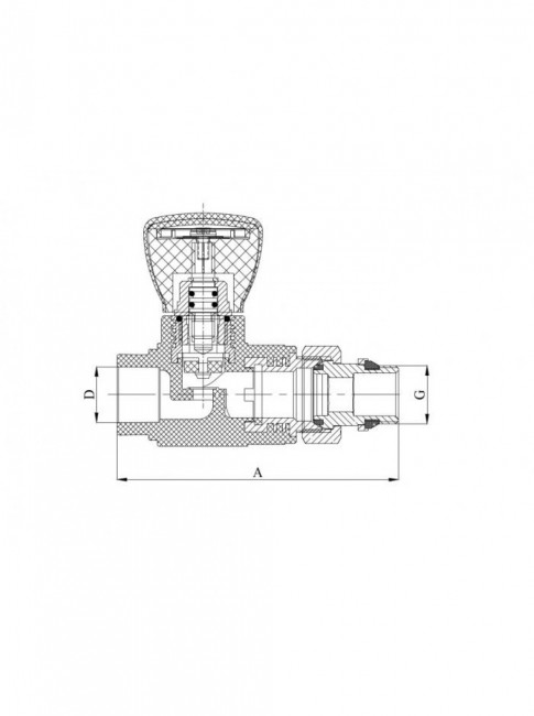 Вентиль Heisskraft PPR 25х3/4", для радиатора, прямой, серый Вентиль Heisskraft PPR 25х3/4", для радиатора, прямой, серый