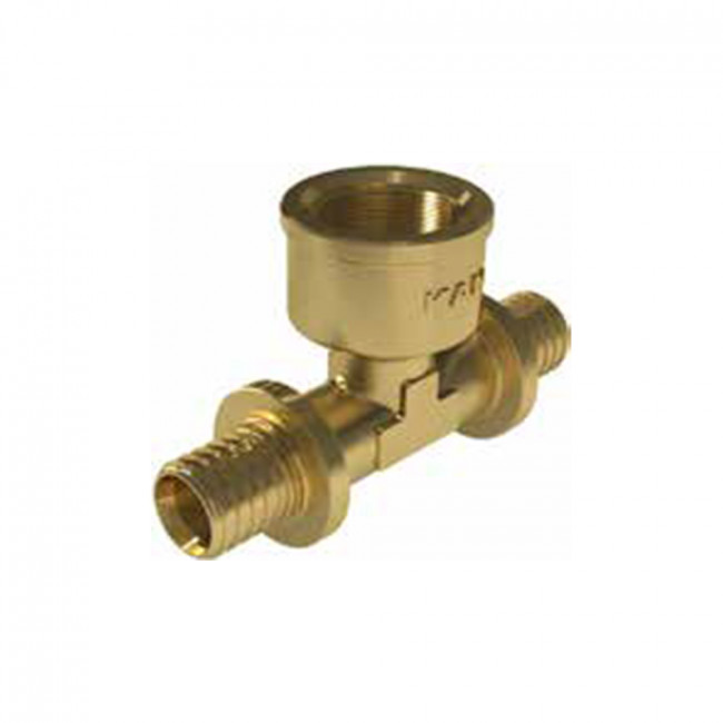 Тройник KAN-therm UltraLine 20х2,8/3/4", ВР, латунь, аксиальный 2509258003 Тройник KAN-therm UltraLine 20х2,8/3/4", ВР, латунь, аксиальный 2509258003