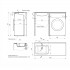 Раковина накладная Mixline "БИЛЛ-120*48" ш*г левая (выпуск, перелив, крепление, кронштейн)