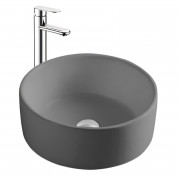 Раковина Aquatek 400*400*165 для установки на столешницу, цвет матовый серый AQ5118-MG