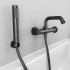 Смеситель для ванны с душевым гарнитуром Iddis Grange одновентильный, поворотный излив, графит GRAGMR2i02