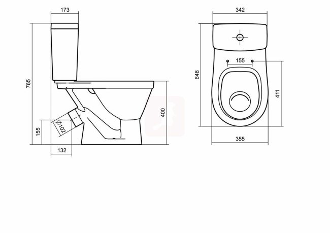 Унитаз-компакт Santek Уно диагон.выпуск, 2-реж., полипроп., soft-close Унитаз-компакт Santek Уно диагон.выпуск, 2-реж., полипроп., soft-close