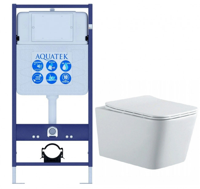 Комплект подвесного унитаза Aquatek Либра New AQ0530N-00 и инсталляции Aquatek Standard 50 INS-0000012 с звукоизол. прокладкой, (без клавиши и крепежа) Комплект подвесного унитаза Aquatek Либра New AQ0530N-00 и инсталляции Aquatek Standard 50 INS-0000012 с звукоизол. прокладкой, (без клавиши и крепежа)