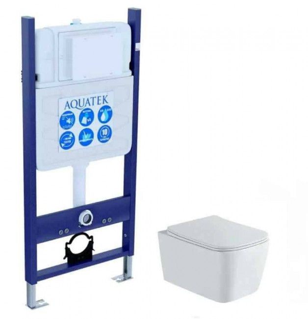 Комплект подвесного унитаза Aquatek Либра New A1148N-00 и инсталляции Aquatek Standard 50 INS-0000012 с звукоизол. прокладкой, (без клавиши и крепежа) Комплект подвесного унитаза Aquatek Либра New A1148N-00 и инсталляции Aquatek Standard 50 INS-0000012 с звукоизол. прокладкой, (без клавиши и крепежа)