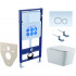 Комплект подвесного унитаза Aquatek Либра New AQ0530N-00 и инсталляции Aquatek Standard 50 INS-0000012 с звукоизол. прокладкой, панелью смыва KDI-0000015 (белый) и крепежом