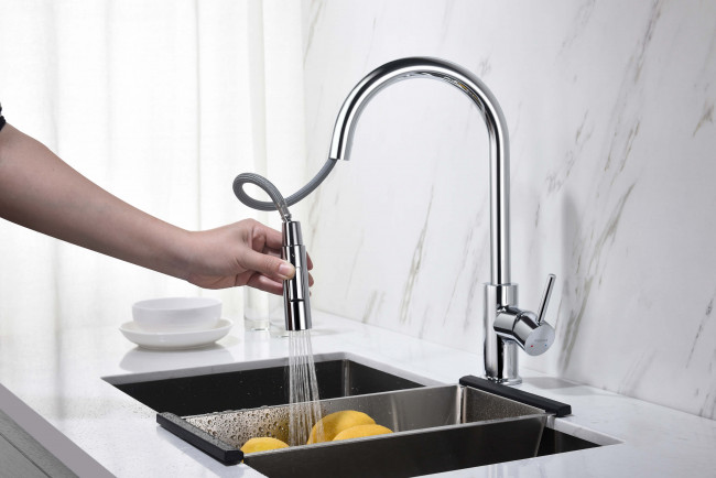 Смеситель для кухни Aquatek Европа с вытяжным изливом 2 jet, хром AQ1384CR Смеситель для кухни Aquatek Европа с вытяжным изливом 2 jet, хром AQ1384CR