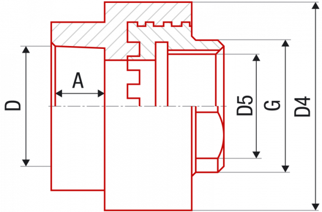Муфта комбинированная FV-Plast PPR ВР 20х1/2", серая Муфта комбинированная FV-Plast PPR ВР 20х1/2", серая