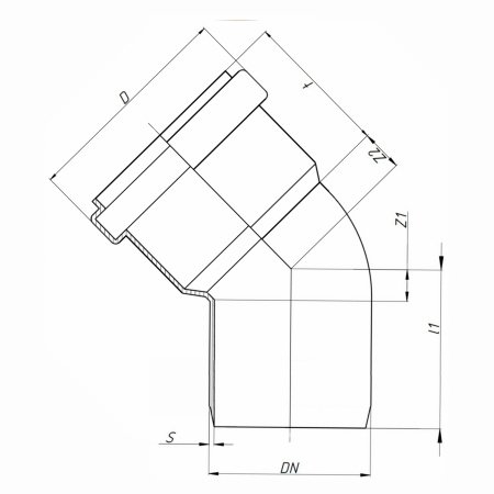 Отвод канализационный Ostendorf HTB 75х30° Отвод канализационный Ostendorf HTB 75х30°