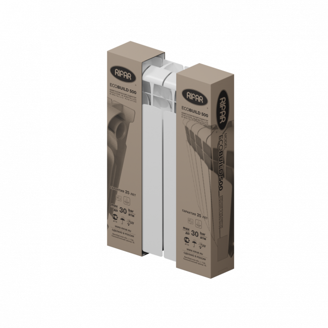 Биметаллический радиатор Rifar EcoBuild 300-5 секций, белый Биметаллический радиатор Rifar EcoBuild 300-5 секций, белый