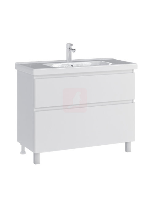 Тумба с раковиной Sanstar Riana 100, 2 ящика, напольная, белая, Гармония 100 Тумба с раковиной Sanstar Riana 100, 2 ящика, напольная, белая, Гармония 100