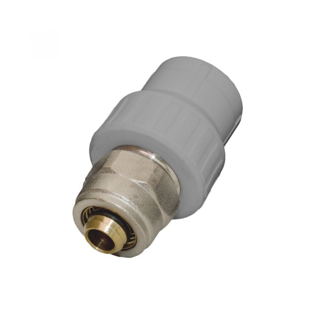 Муфта (разборное соединение) FV-Plast PPR патрубок-цанга 20X16*2,0, серое Муфта (разборное соединение) FV-Plast PPR патрубок-цанга 20X16*2,0, серое