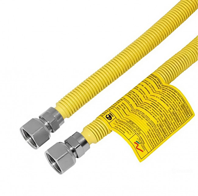 Подводка гибкая для газа Flexitub Extensible сильфонная 1/2"100-200см гайка-гайка, растягивающаяся 15-Н12Н12-100*200