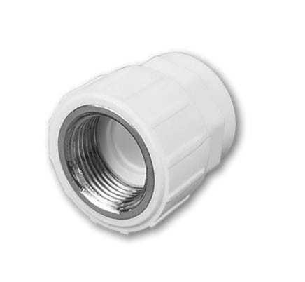 Муфта комбинированная GF+Hakan PPR ВР 25х1/2", белая (125) Муфта комбинированная GF+Hakan PPR ВР 25х1/2", белая (125)