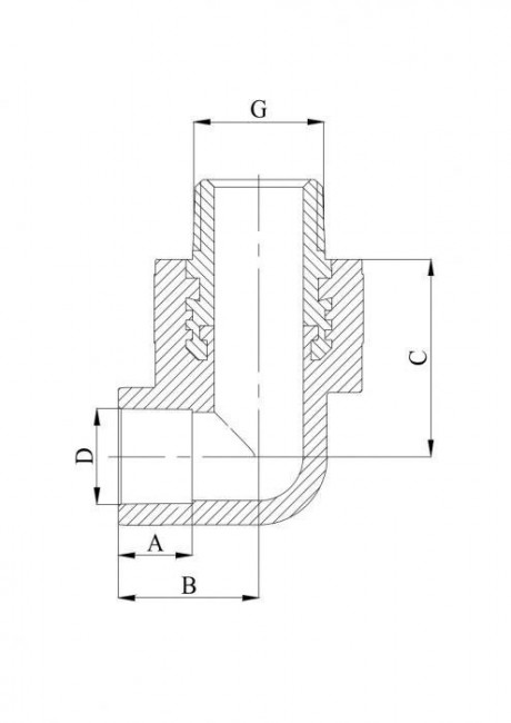 Колено Heisskraft PPR НР 25х3/4", серое Колено Heisskraft PPR НР 25х3/4", серое