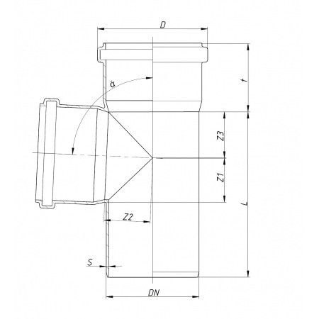 Тройник канализационный Ostendorf KGEA 500/500х87°