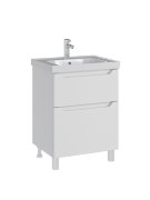 Тумба с раковиной Sanstar Lanciano 60, 2 ящика, напольная, белая, Грейс 60 Тумба с раковиной Sanstar Lanciano 60, 2 ящика, напольная, белая, Грейс 60