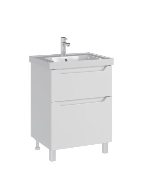Тумба с раковиной Sanstar Lanciano 60, 2 ящика, напольная, белая, Грейс 60 Тумба с раковиной Sanstar Lanciano 60, 2 ящика, напольная, белая, Грейс 60