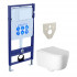 Комплект подвесного унитаза Aquatek Лугано AQ2002-00 и инсталляции Aquatek Standard 50 INS-0000012 с звукоизол. прокладкой (без клавиши и крепежа)
