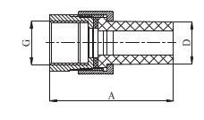 Муфта комбинированная, разъемная Heisskraft PPR ВР 20х1/2", серая