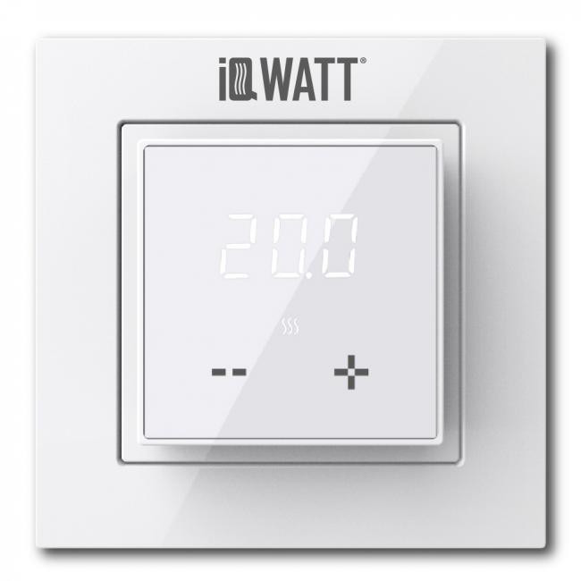 Терморегулятор IQWATT IQ THERMOSTAT D с сенсорным дисплеем, белый Терморегулятор IQWATT IQ THERMOSTAT D с сенсорным дисплеем, белый