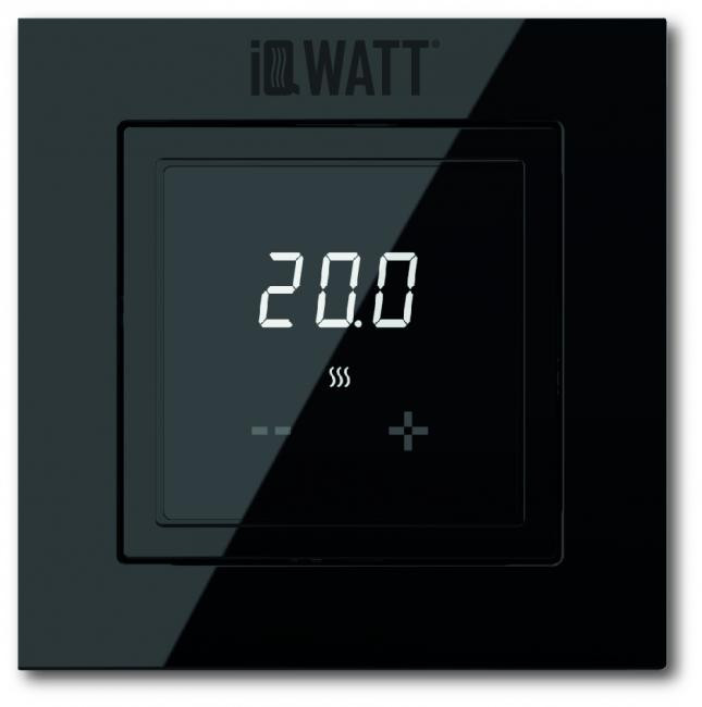 Терморегулятор IQWATT IQ THERMOSTAT D с сенсорным дисплеем, черный Терморегулятор IQWATT IQ THERMOSTAT D с сенсорным дисплеем, черный