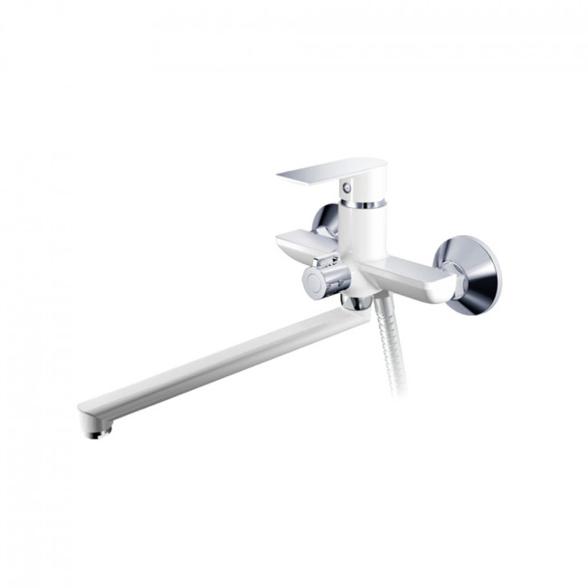 Смеситель для ванны Valfex Argo White длинный излив, латунь, белый
